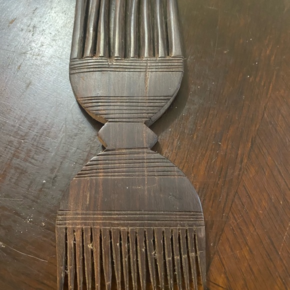 Afro Africa wood crafted and etched comb vintage - Picture 10 of 10
